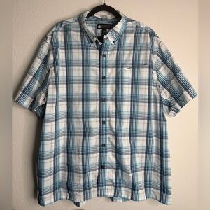 Alaskan Hardgear Duluth Trading Co Blue and White Plaid Casual Shirt